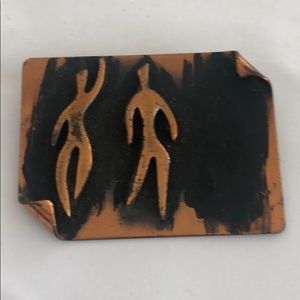 Vintage Rebajes Modernist Copper Brooch